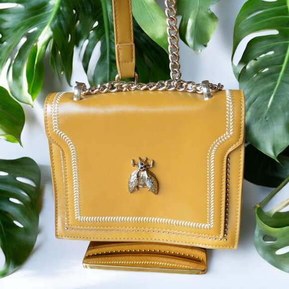 NPBAG Plain Spruce Yellow Crossbody Trendy Insect Purse Casual Fall Boho - Picture 1 of 12